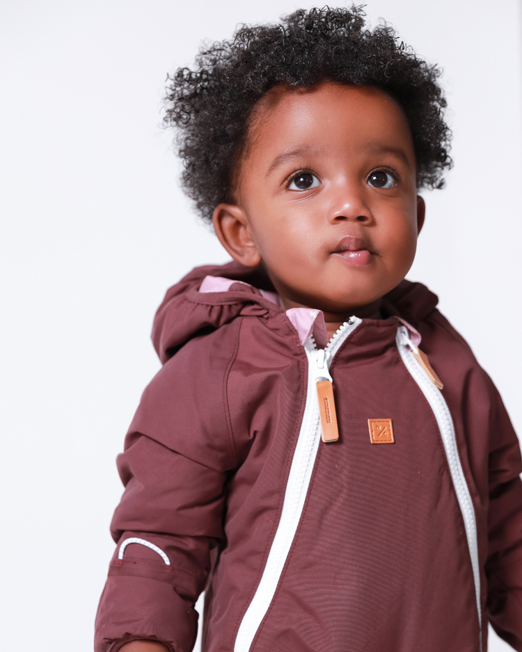 Fleur De Lis Snowsuit in Cranberry