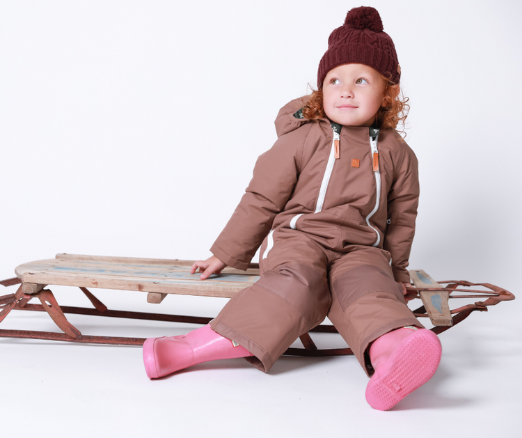 Fleur De Lis Snowsuit in Cocoa Brown