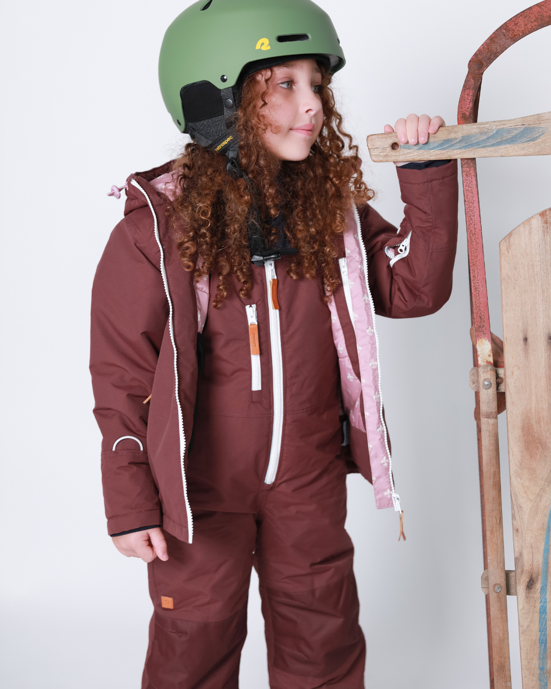 Dark red ski fashion jacket