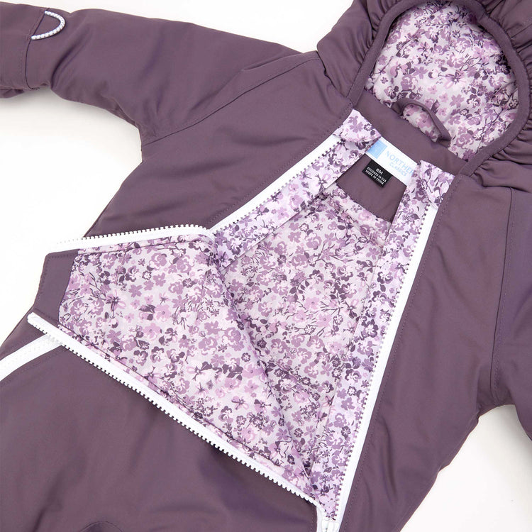 Ditsy Floral Snowsuit in Dusty Purple