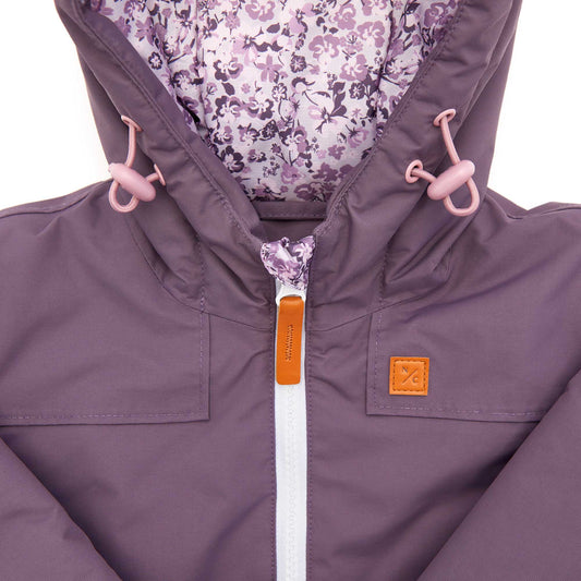 Ditsy Floral Winter Coat in Dusty Purple