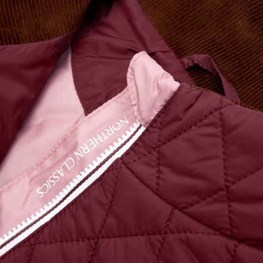 Kids' Quilted Puffer Jacket in Cranberry