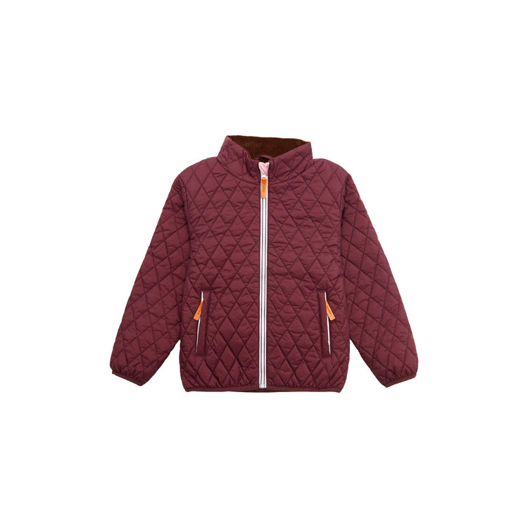 Women's Quilted Puffer Jacket in Cranberry