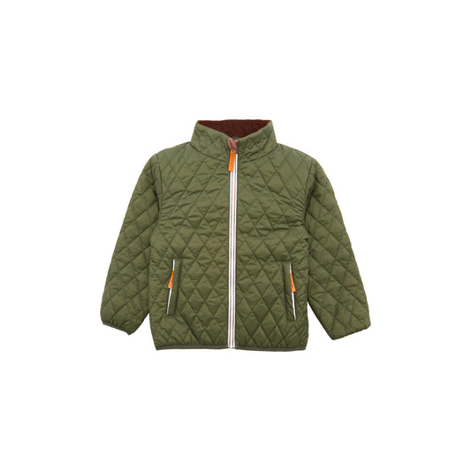 Kids' Quilted Puffer Jacket in Olive Green